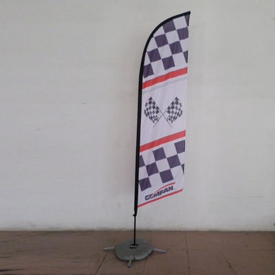 Bendera Pantai Luar Ruangan Promosi Pencetakan Sisi Tunggal Dan Ganda