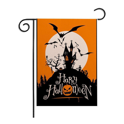 Halloween Dekorasi Taman Bendera Pencetakan Sublimasi Bahan Linen