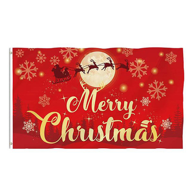 YAOYANG Penuh Warna Kustom Polyester Flag Merry Christmas Flag 3x5