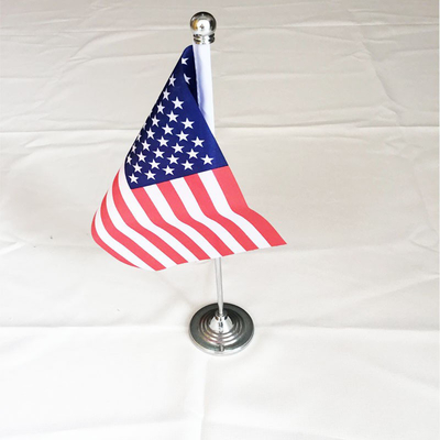 14x21cm Dicetak Bendera Meja Kecil Dengan Basis Plastik Nylon