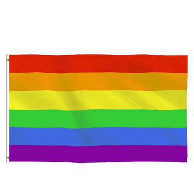 Gay Pride 3x5 Rainbow Flag Kain Poliester Super Untuk Aktivitas Luar Ruangan