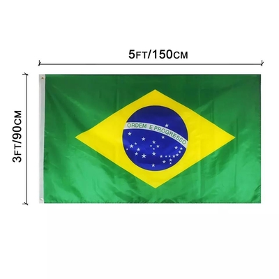 Kualitas Tinggi Kustom Brazil Bendera 3x5Ft 100D Poliester Bendera
