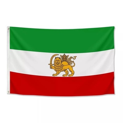 Kustom Bendera 3X5ft Polyester Iran Singa Bendera Bendera Persia Dengan Singa
