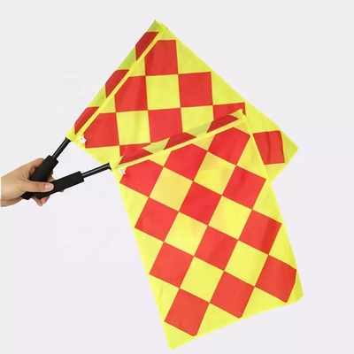 Bendera Wasit Sepak Bola Poliester Kustom Desain OEM / ODM Portabel