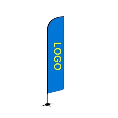 Bendera Spanduk Bulu Kustom 110D Poliester 560cm Bendera Pantai Iklan