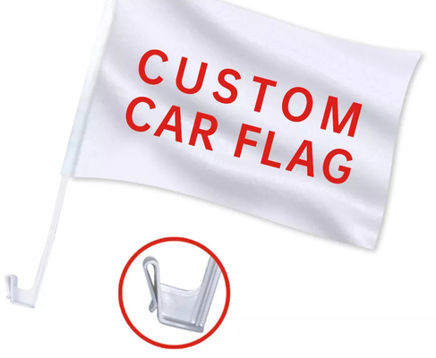 17&quot; Tongkat Bendera Plastik Digital Printing / Sablon Sutra Bendera Jendela Mobil Kustom