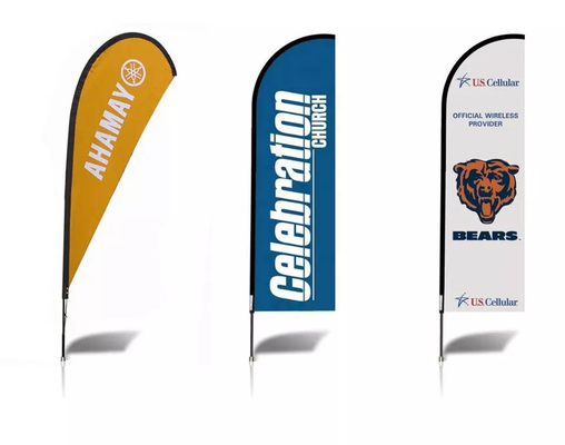 Polyester Custom Advertising Feather Flags Single / Double Sides Digital Printing