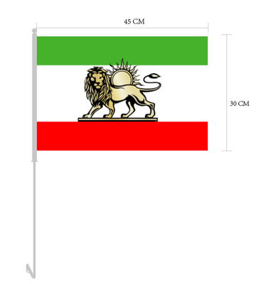Kustom Iran Jendela Mobil Bendera warna Pantone Poliester Iran Lion Bendera
