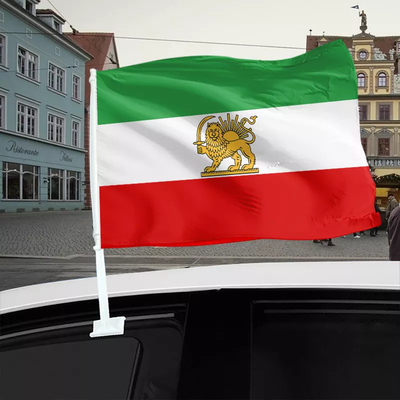 Kustom Iran Jendela Mobil Bendera warna Pantone Poliester Iran Lion Bendera