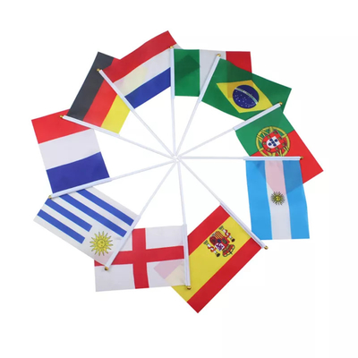 White Pole Personalized Hand Held Flags 100D Polyester Bendera Internasional Afghanistan