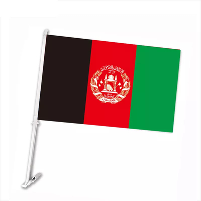 Pencetakan Warna Pantone Jendela Mobil Bendera Poliester Afghanistan Bendera Internasional