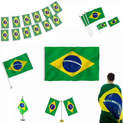 3X5ft Brazil Negara Bendera 100% Poliester Kustom Bendera Negara