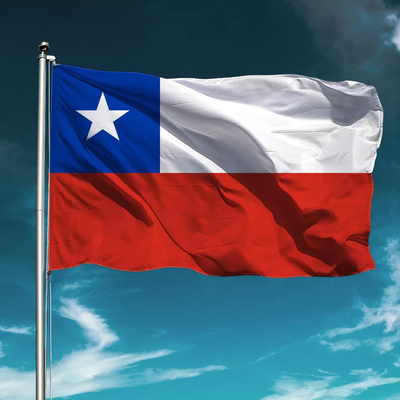 Kustom Chili Negara Bendera 3X5ft 100% Polyester CMYK Digital Printing