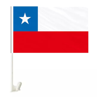 Dua Sisi Chili Negara Bendera Kustom Poliester Jendela Mobil Bendera