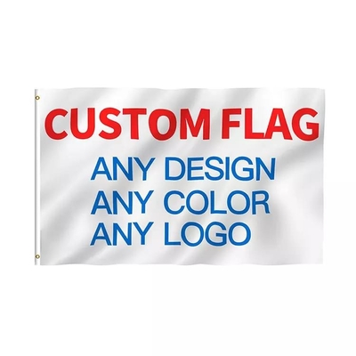 Iklan Bendera Garis Biru Tipis 3X5ft 100% Poliester Bendera Desain Kustom