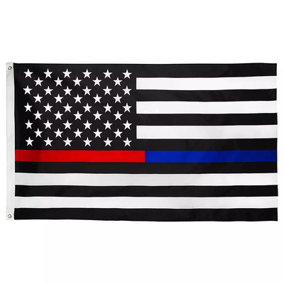 Digital Printing Poliester Bendera Amerika 3X5 Ft Biru Tipis Kuning Merah Hijau Garis Abu-abu Bendera