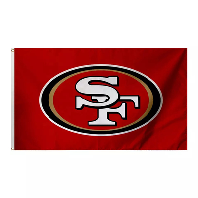 Kustom NFL SF San Francisco 49ers Bendera Tim Sepak Bola 3x5ft Bendera Eco Frendly