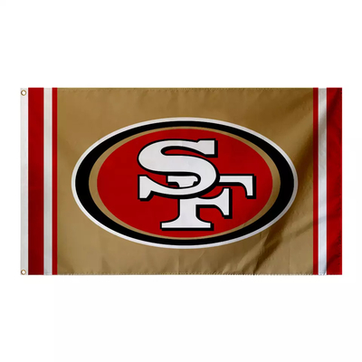 Kustom NFL SF San Francisco 49ers Bendera Tim Sepak Bola 3x5ft Bendera Eco Frendly