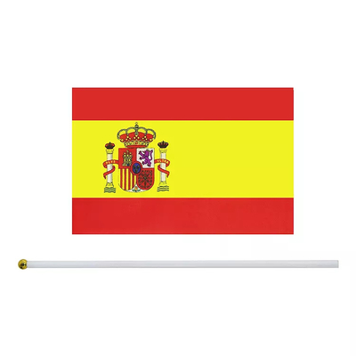 Bendera Tangan Kecil Portabel Logo Cetak Kustom Bendera Negara Spanyol