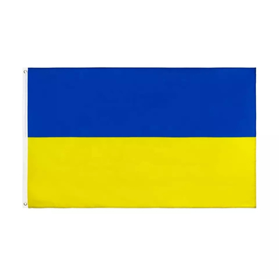 Bendera Dunia Poliester Warna Pantone 3x5 Gaya Menggantung Bendera Nasional Ukraina
