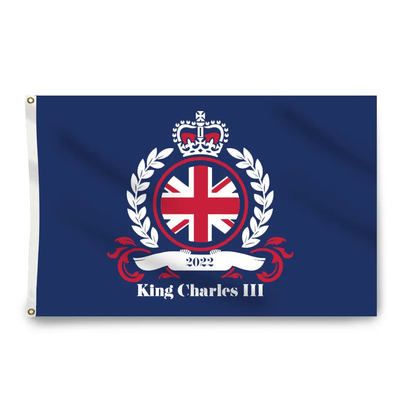 Kualitas Tinggi 3x5ft King Charles Flag UK King Charles III Coronation 2023