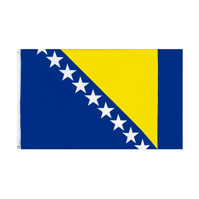 Pengiriman Cepat 150x90cm Poliester Bendera Dunia Bendera Bosnia Dan Herzegovina