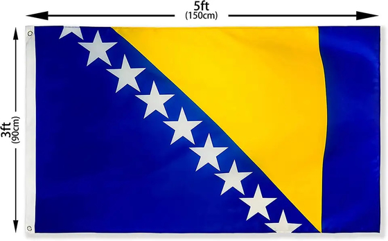Pengiriman Cepat 150x90cm Poliester Bendera Dunia Bendera Bosnia Dan Herzegovina