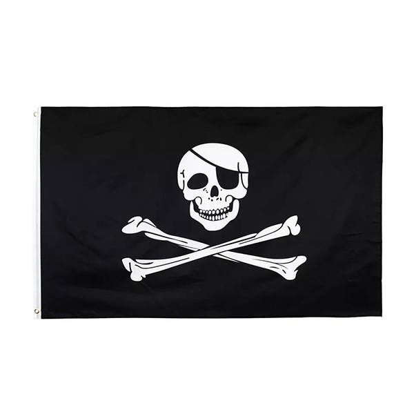 OEM Kustom Polyester Flag 3x5Ft Skull Crossbones Bendera Bajak Laut