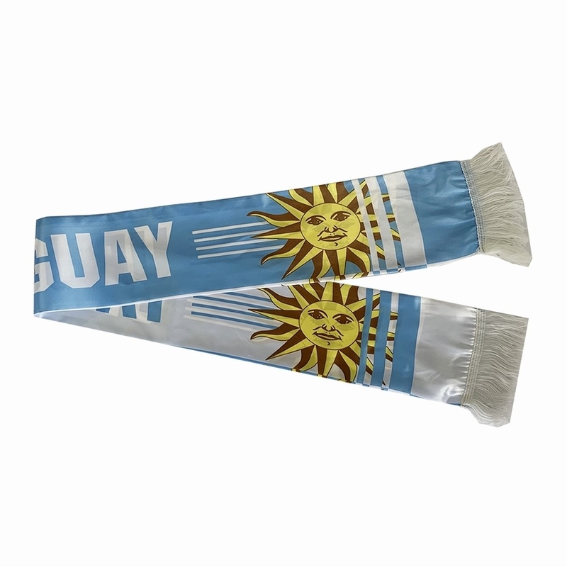 Syal Cetak Bendera Nasional Kustom Yaoyang Uruguay Soccer Scarf